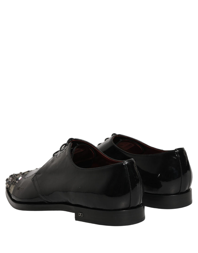 Dolce & Gabbana Black Embellished Derby Dress Shoes