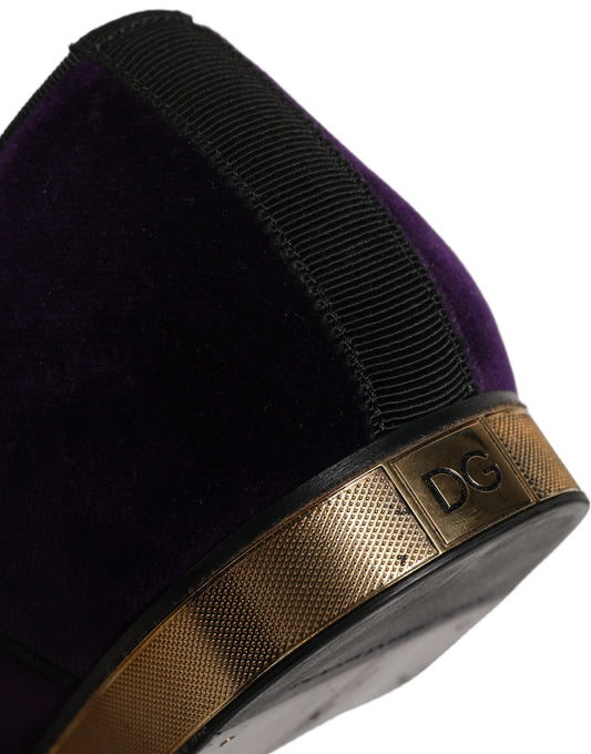 Dolce & Gabbana Violet Suede Embellished Derby Dress Shoes