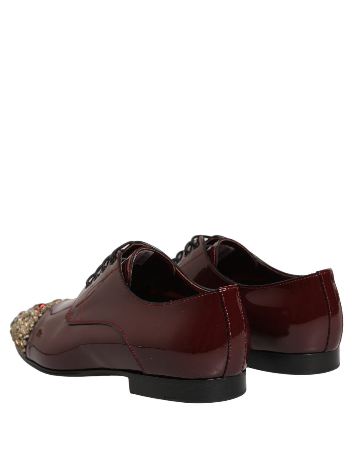Dolce & Gabbana Maroon Embellished Derby Dress Shoes