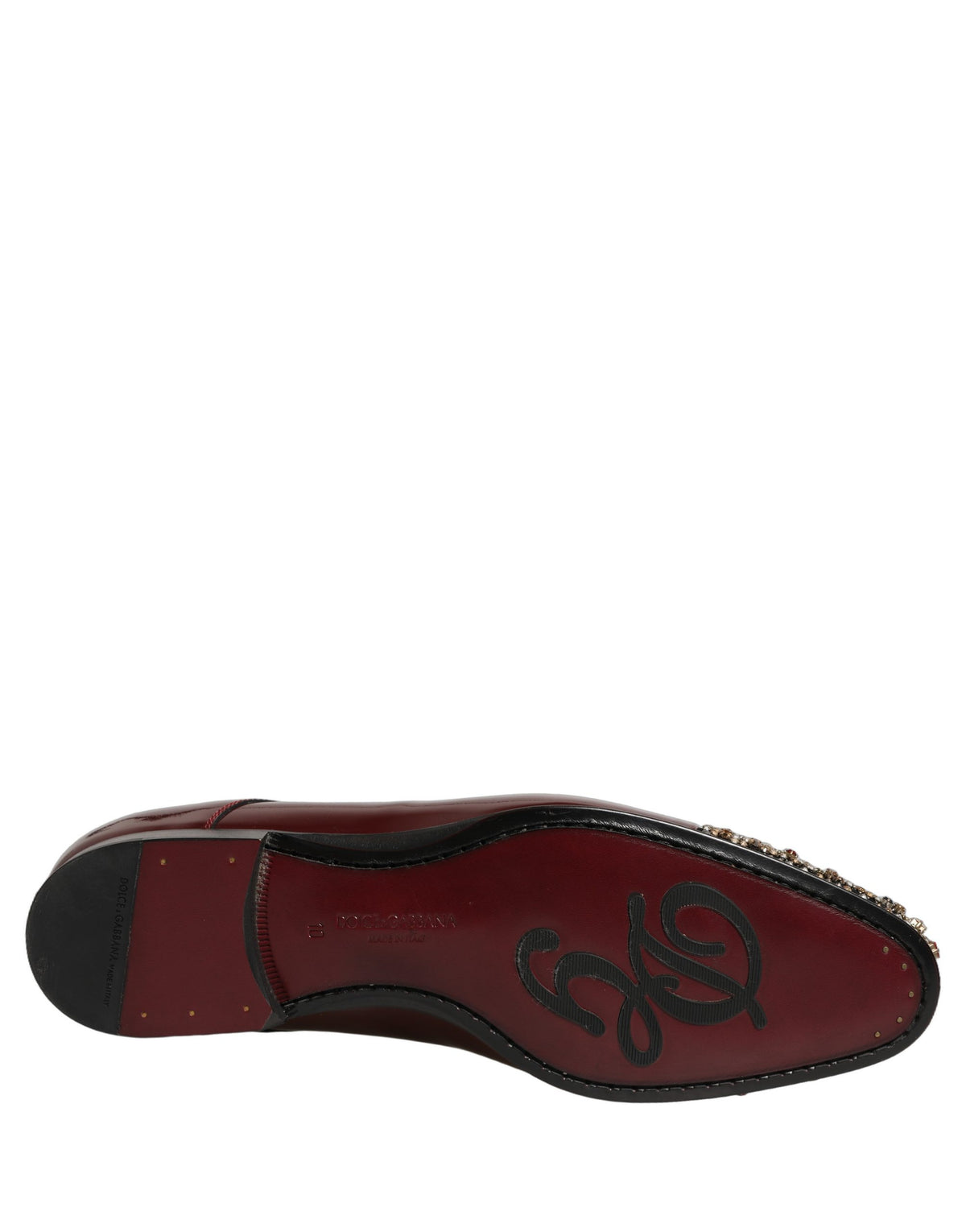 Dolce & Gabbana Maroon Embellished Derby Dress Shoes