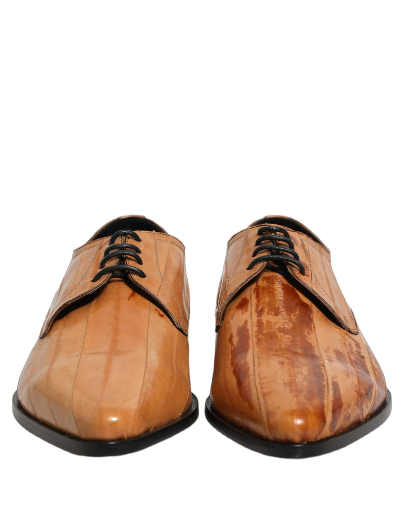 Dolce & Gabbana Brown Leather Lace Up Derby Dress Shoes