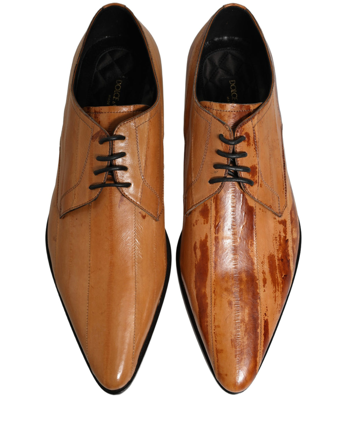 Dolce & Gabbana Brown Leather Lace Up Derby Dress Shoes