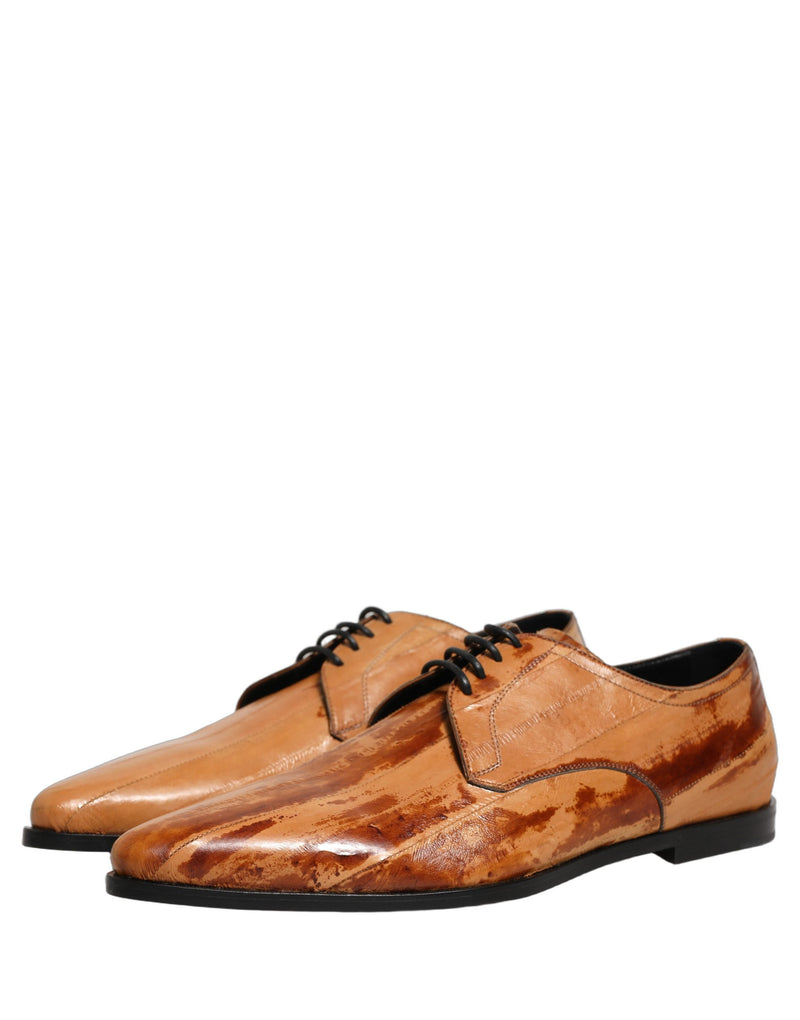 Dolce & Gabbana Brown Leather Lace Up Derby Dress Shoes