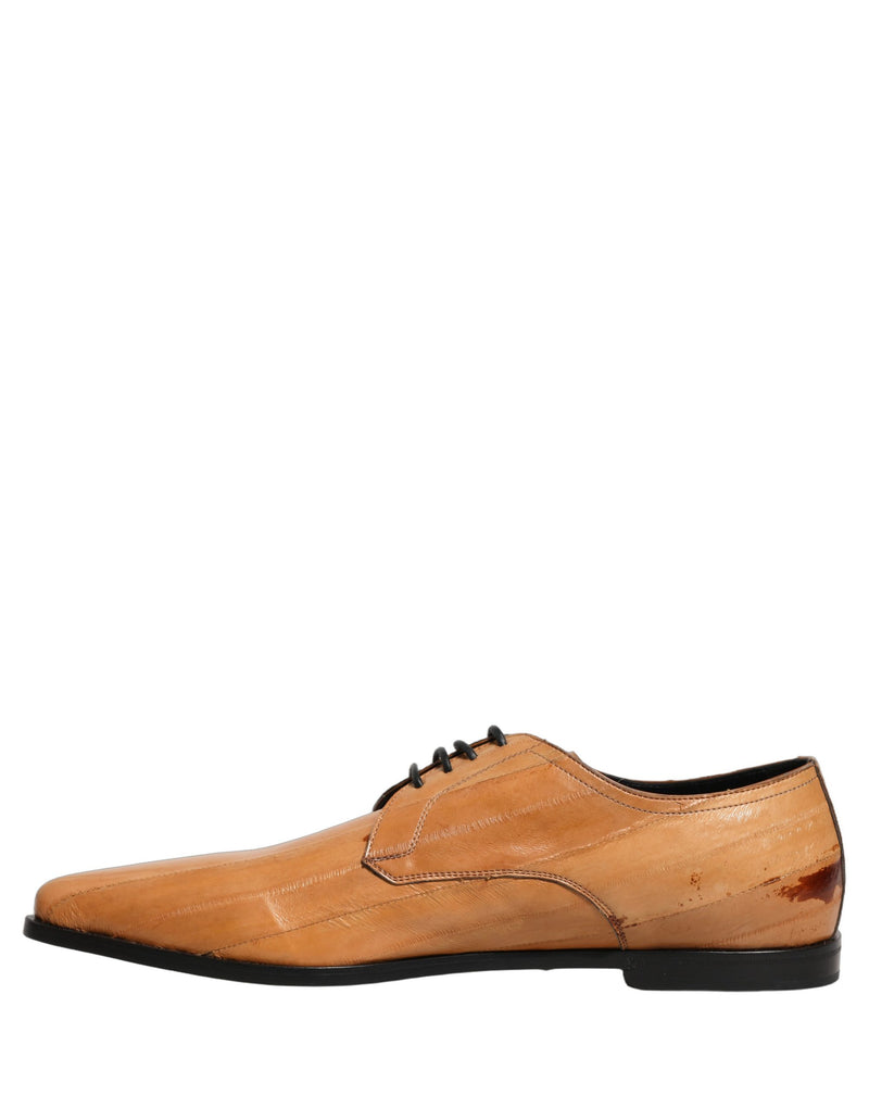 Dolce & Gabbana Brown Leather Lace Up Derby Dress Shoes