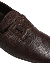 Dolce & Gabbana Brown Deerskin Leather Driver Loafers
