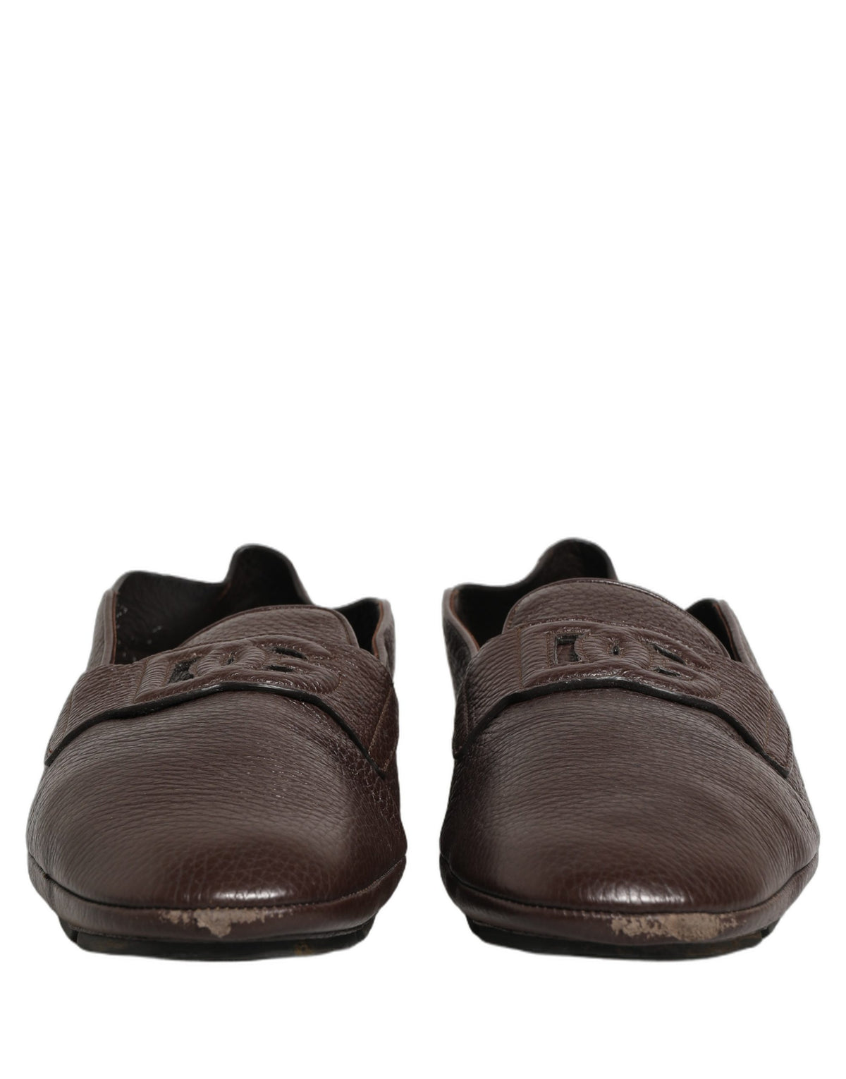 Dolce & Gabbana Brown Deerskin Leather Driver Loafers
