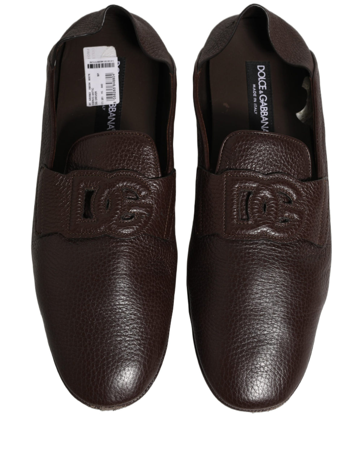 Dolce & Gabbana Brown Deerskin Leather Driver Loafers