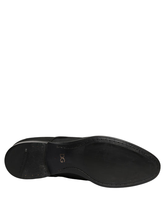 Dolce & Gabbana Black Suede Lace Up Derby Dress Formal Shoes