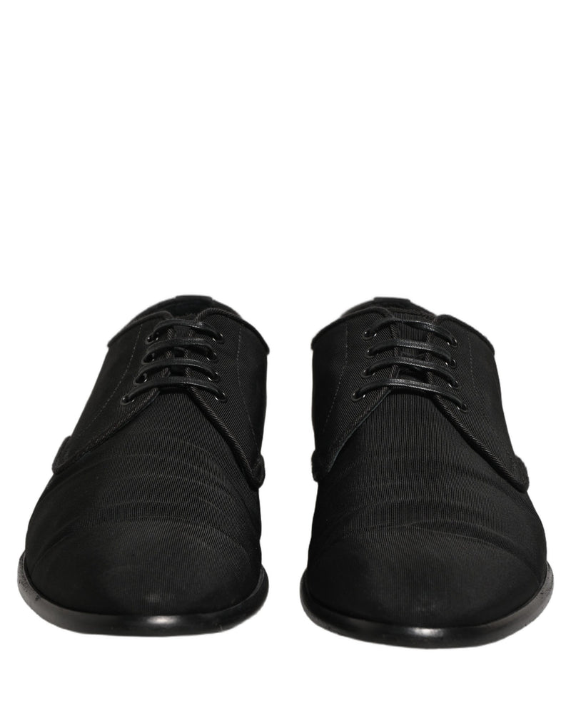 Dolce & Gabbana Black Suede Lace Up Derby Dress Shoes
