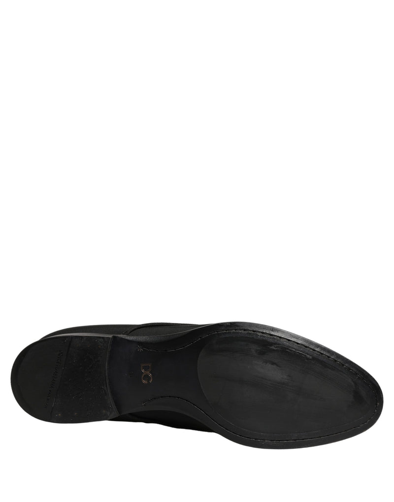 Dolce & Gabbana Black Suede Lace Up Derby Dress Shoes