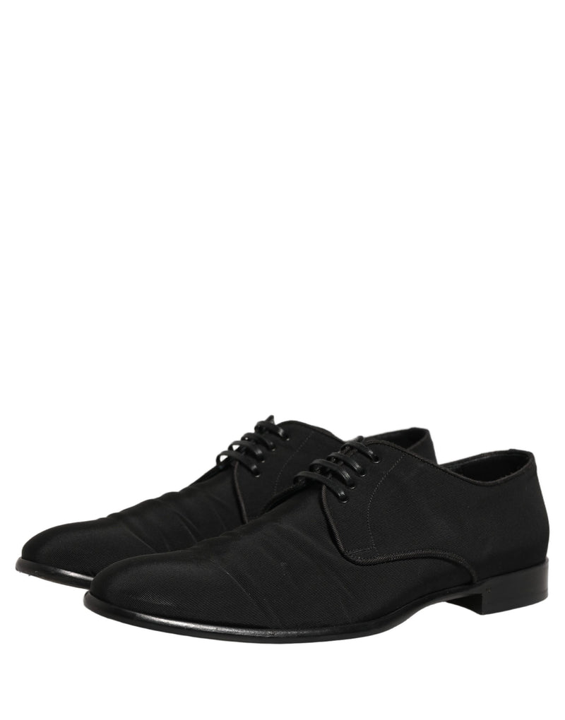Dolce & Gabbana Black Suede Lace Up Derby Dress Shoes