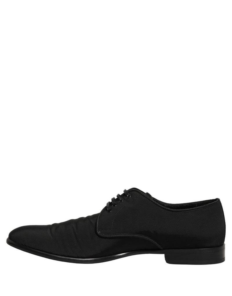 Dolce & Gabbana Black Suede Lace Up Derby Dress Shoes