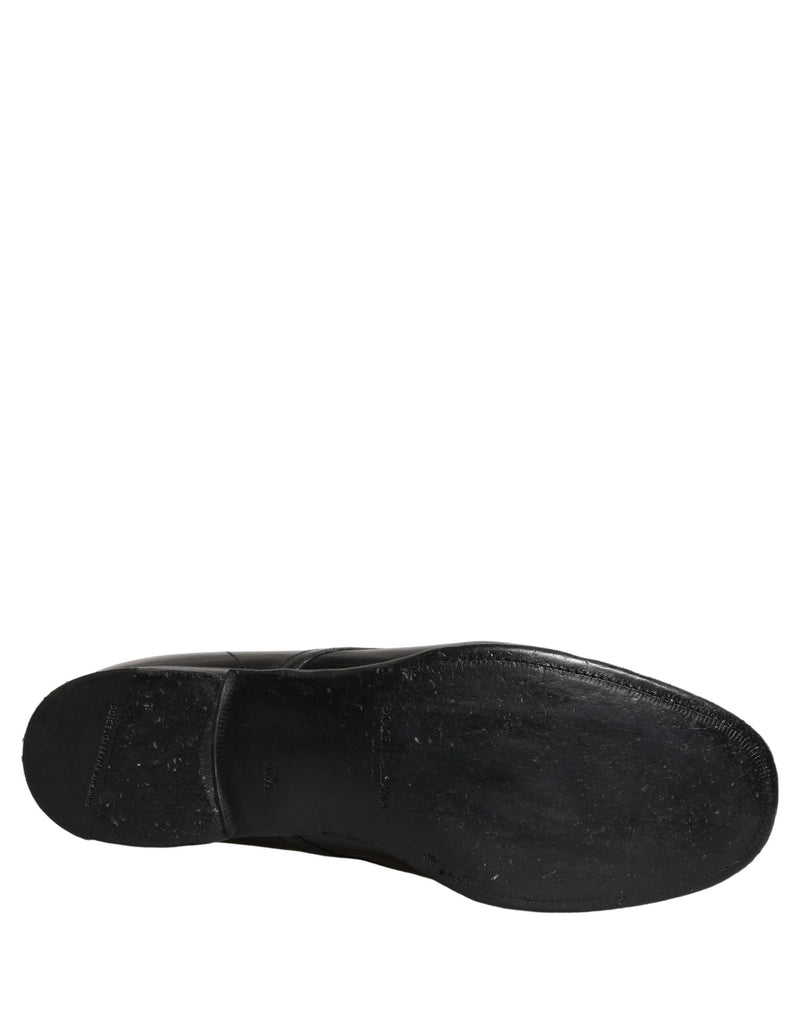 Dolce & Gabbana Black Leather Lace Up Derby Dress Shoes