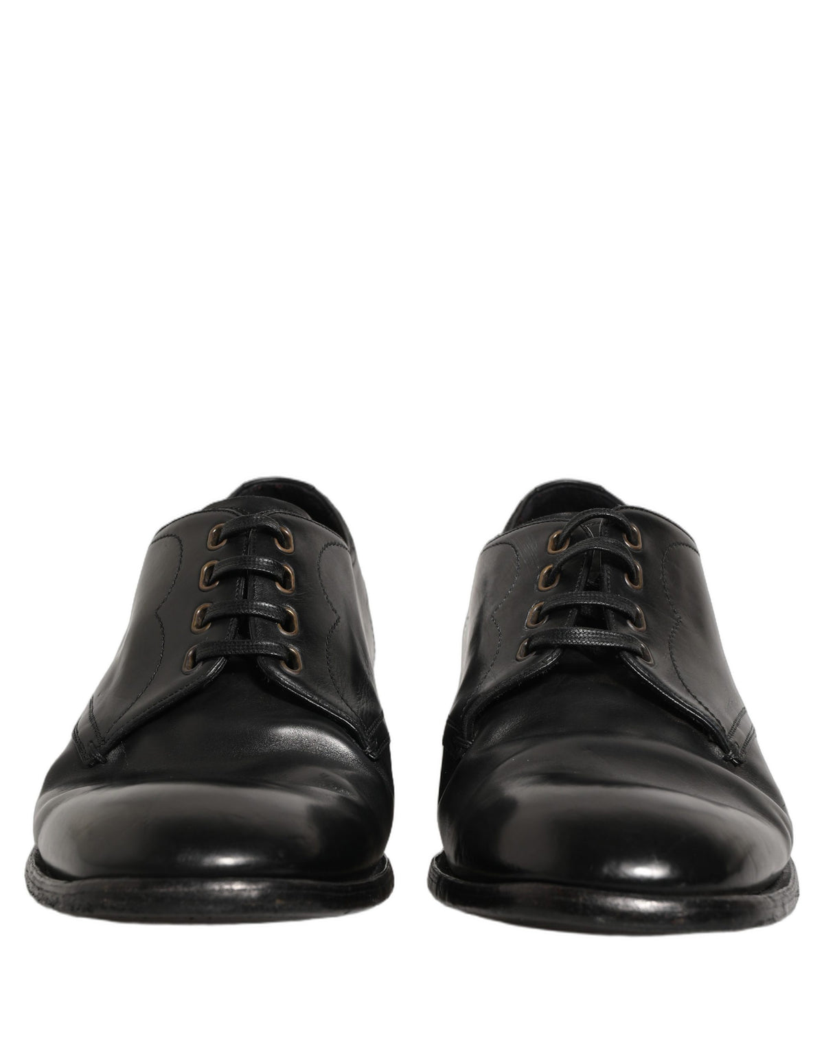 Dolce & Gabbana Black Leather Lace Up Derby Dress Shoes