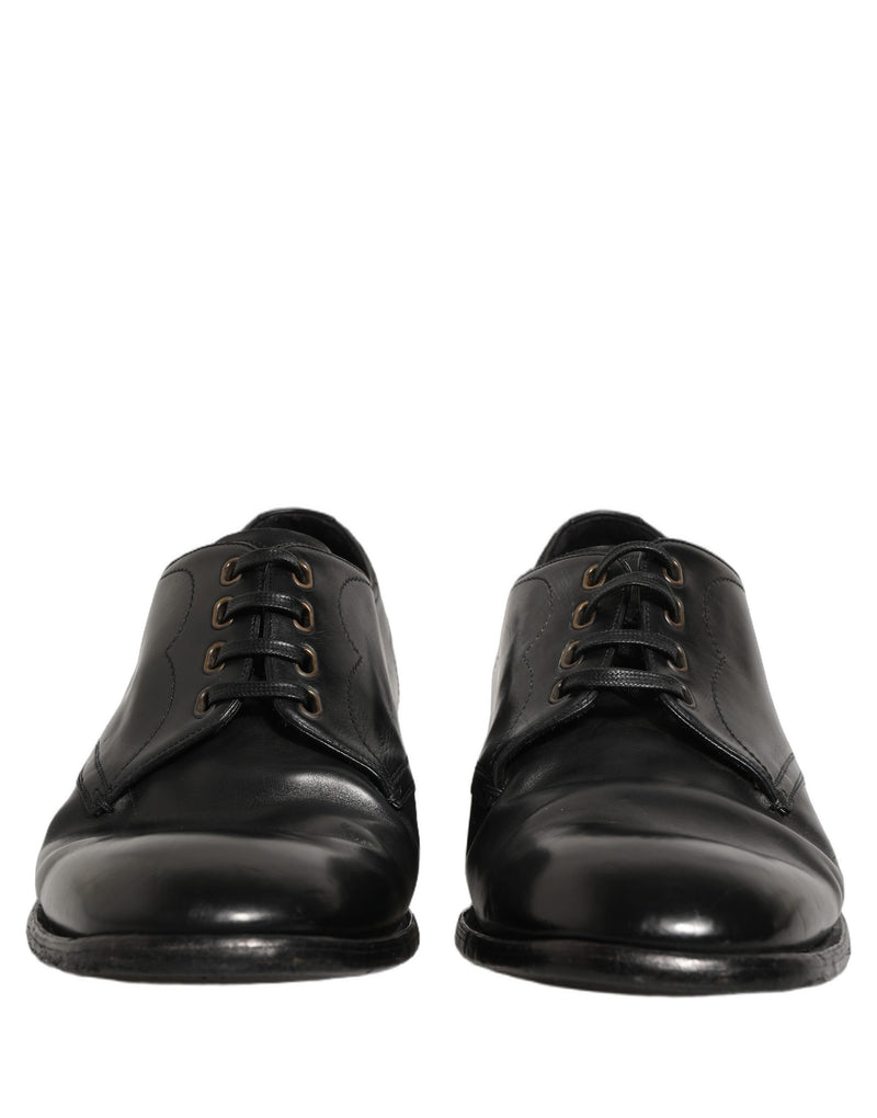 Dolce & Gabbana Black Leather Lace Up Derby Dress Shoes