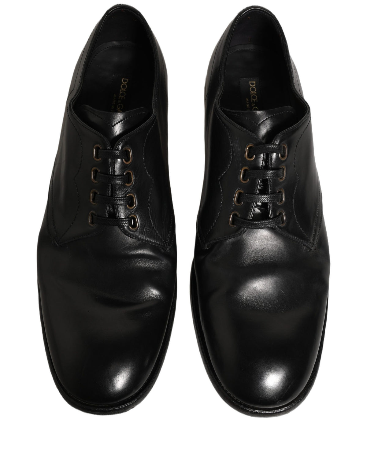 Dolce & Gabbana Black Leather Lace Up Derby Dress Shoes