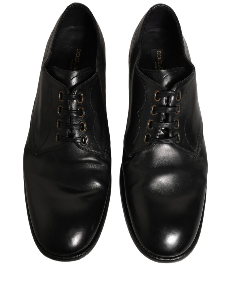 Dolce & Gabbana Black Leather Lace Up Derby Dress Shoes