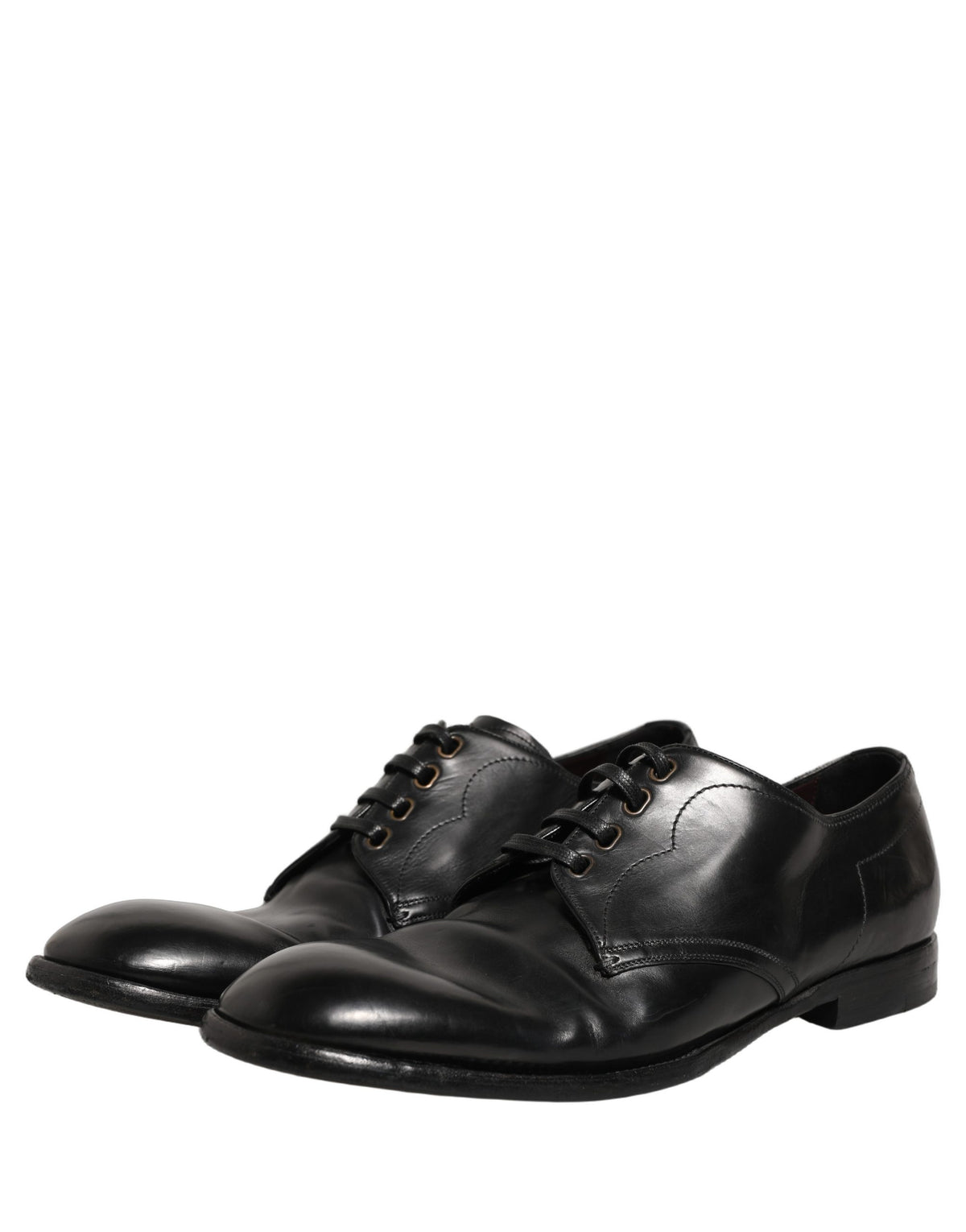 Dolce & Gabbana Black Leather Lace Up Derby Dress Shoes