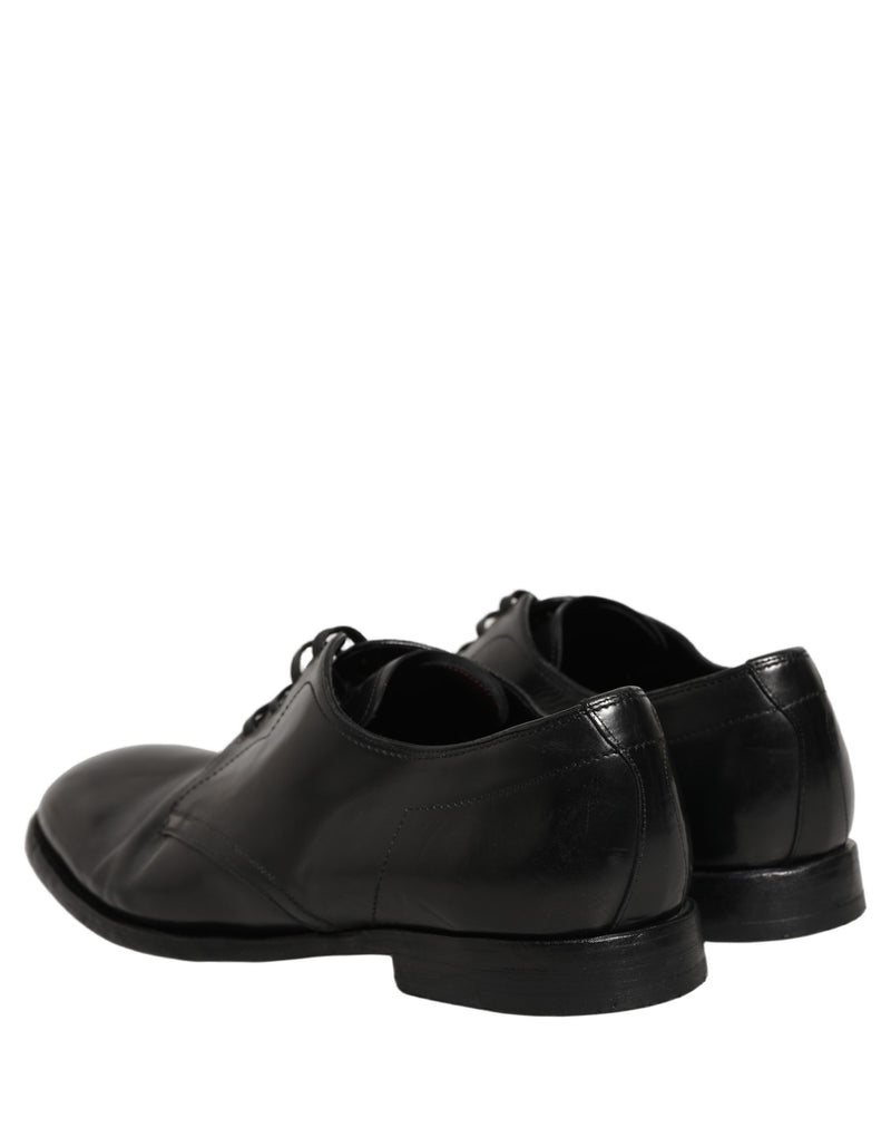 Dolce & Gabbana Black Leather Lace Up Derby Dress Shoes