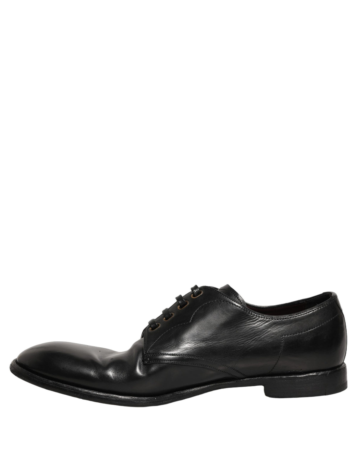 Dolce & Gabbana Black Leather Lace Up Derby Dress Shoes