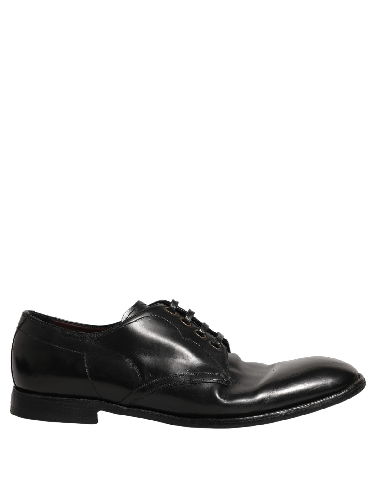 Dolce & Gabbana Black Leather Lace Up Derby Dress Shoes