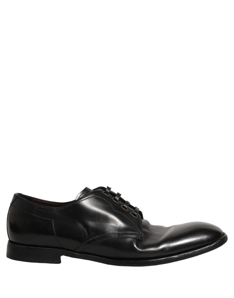 Dolce & Gabbana Black Leather Lace Up Derby Dress Shoes