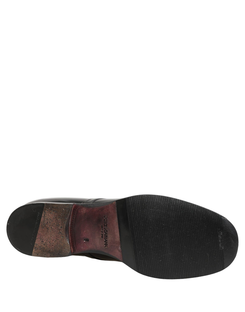 Dolce & Gabbana Black Leather Lace Up Derby Dress Shoes