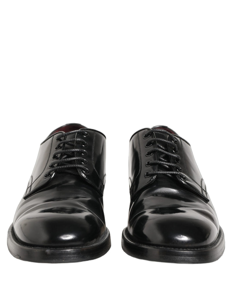 Dolce & Gabbana Black Leather Lace Up Derby Dress Shoes