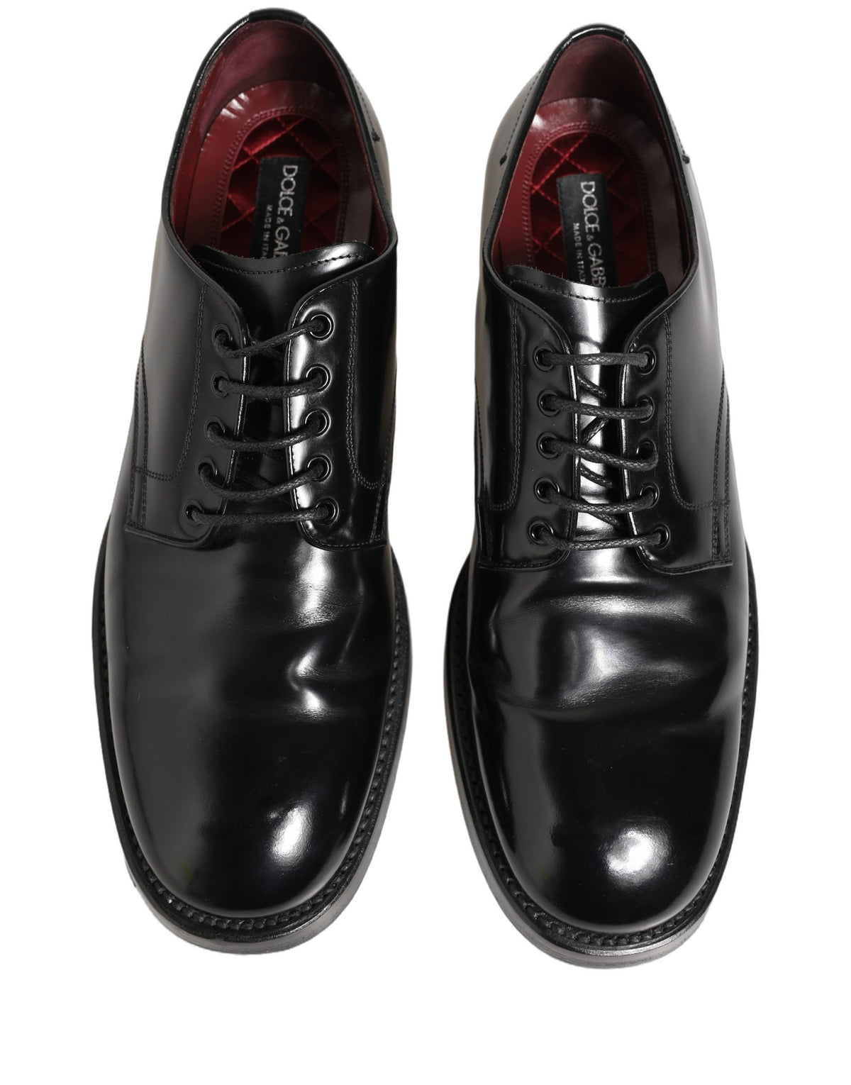 Dolce & Gabbana Black Leather Lace Up Derby Dress Shoes