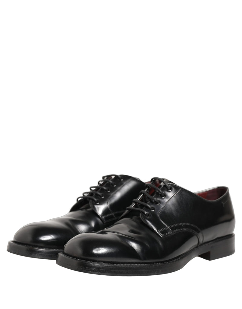 Dolce & Gabbana Black Leather Lace Up Derby Dress Shoes