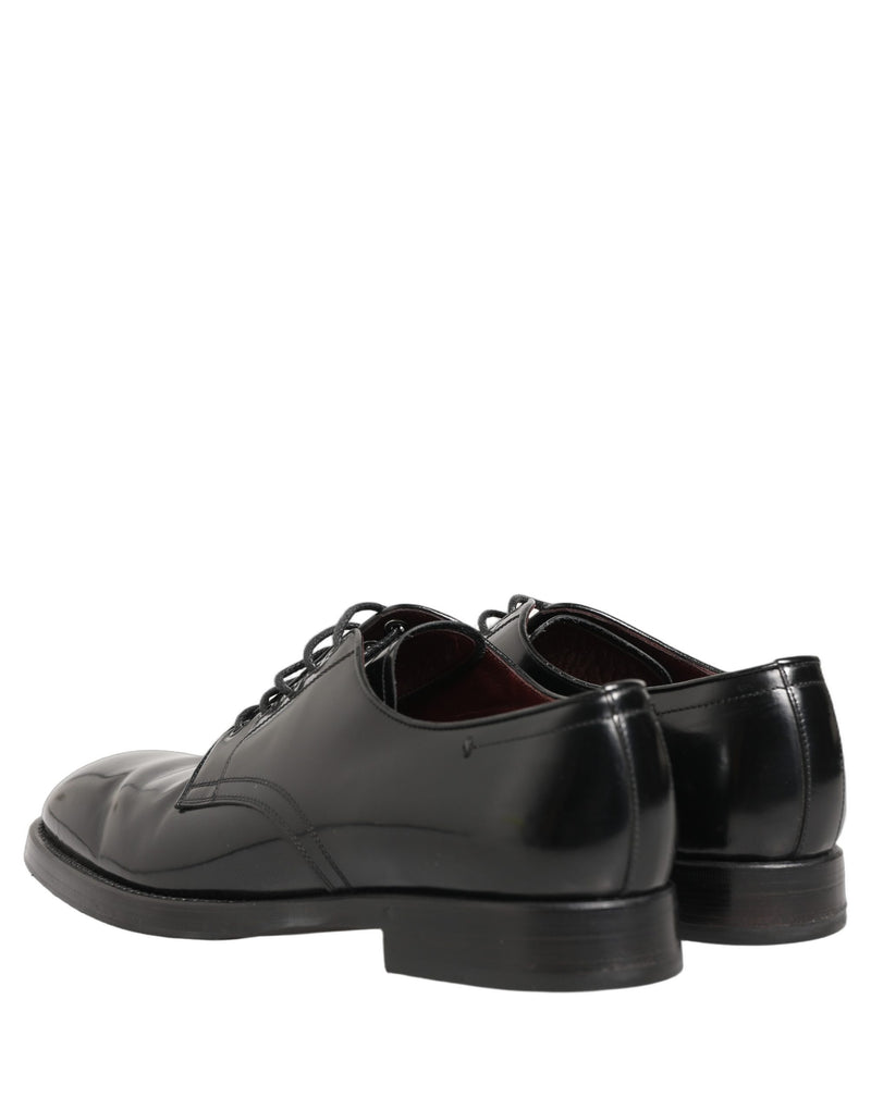 Dolce & Gabbana Black Leather Lace Up Derby Dress Shoes