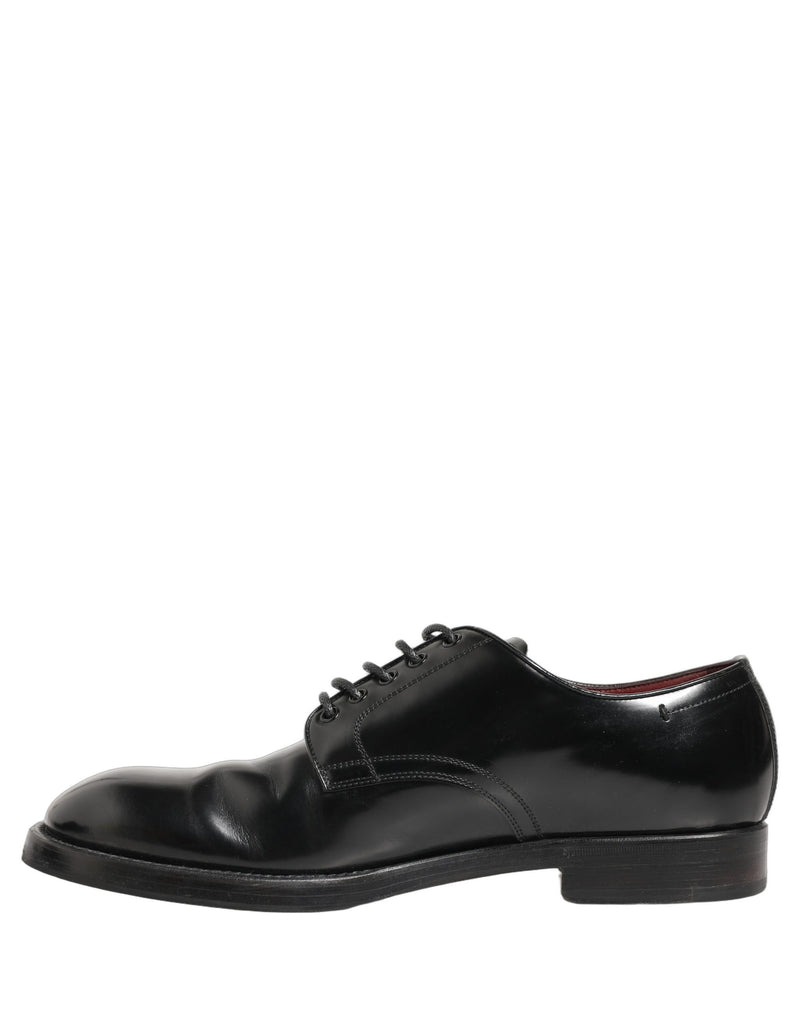 Dolce & Gabbana Black Leather Lace Up Derby Dress Shoes