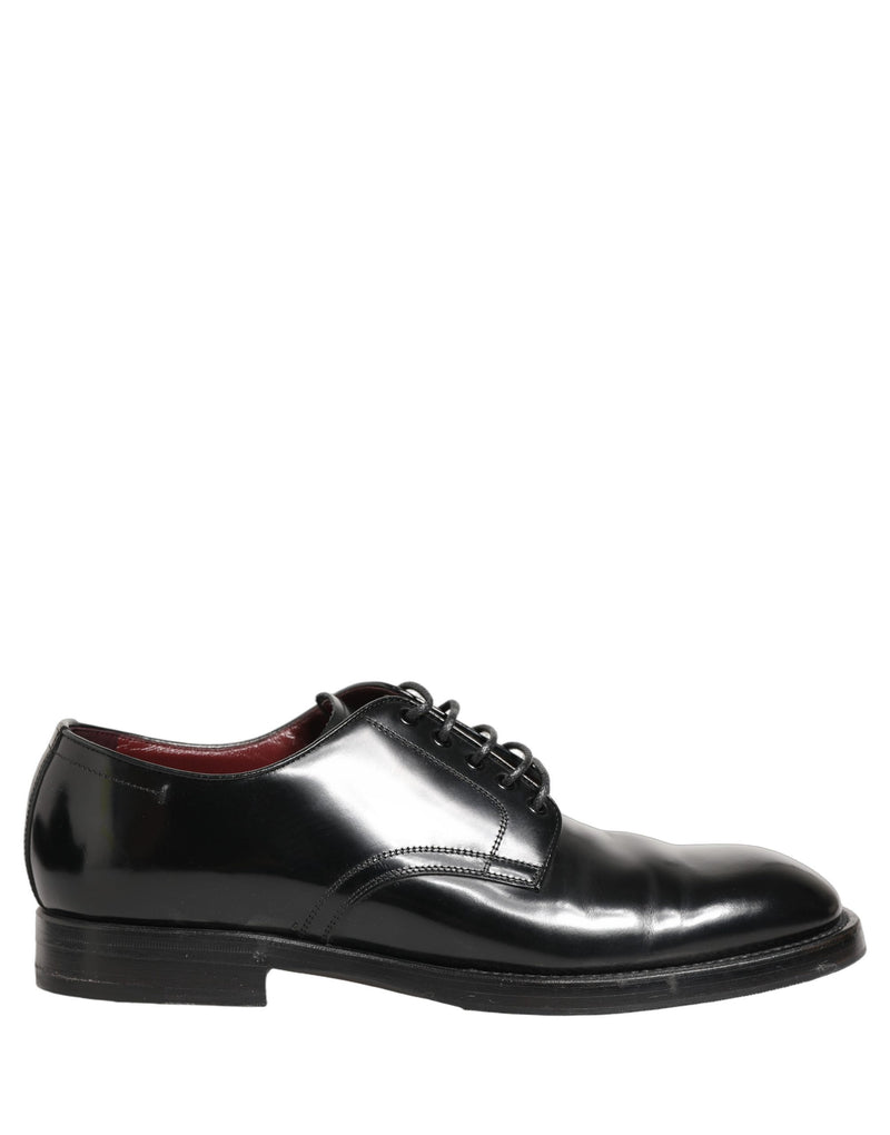 Dolce & Gabbana Black Leather Lace Up Derby Dress Shoes