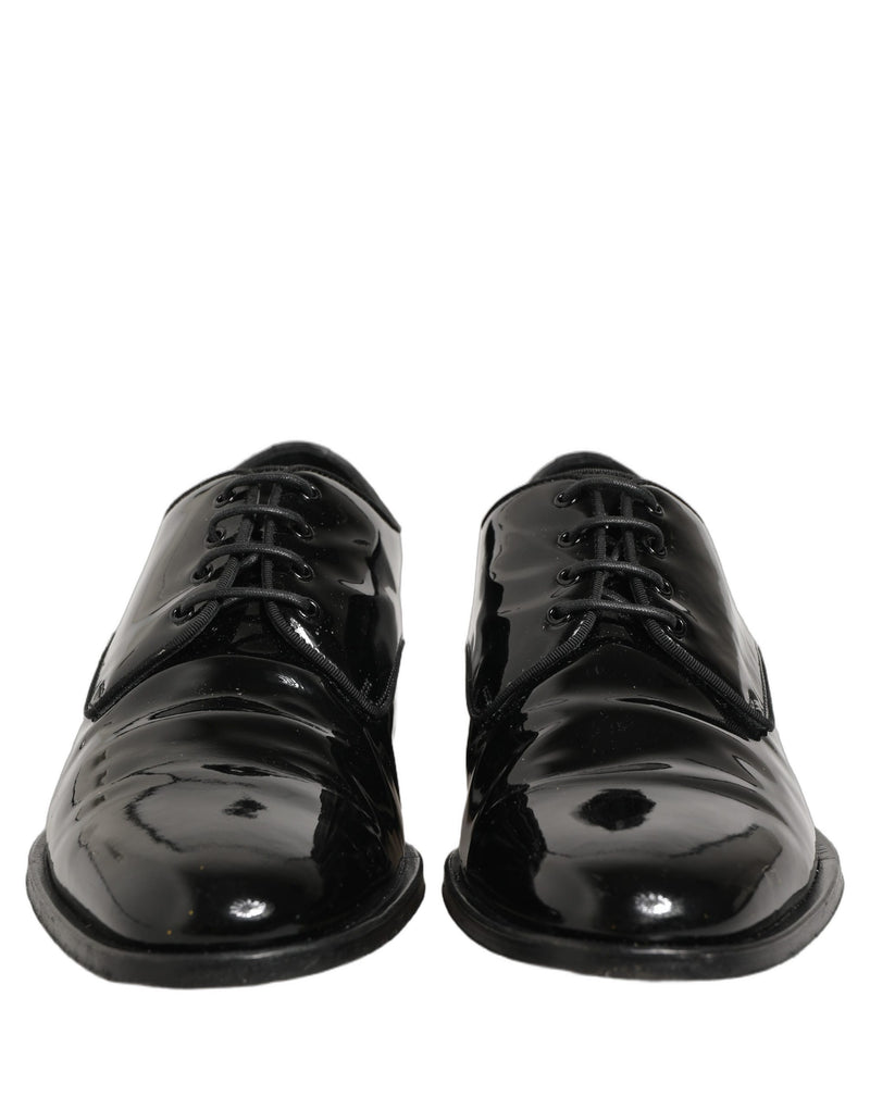 Dolce & Gabbana Black Leather Lace Up Derby Dress Shoes