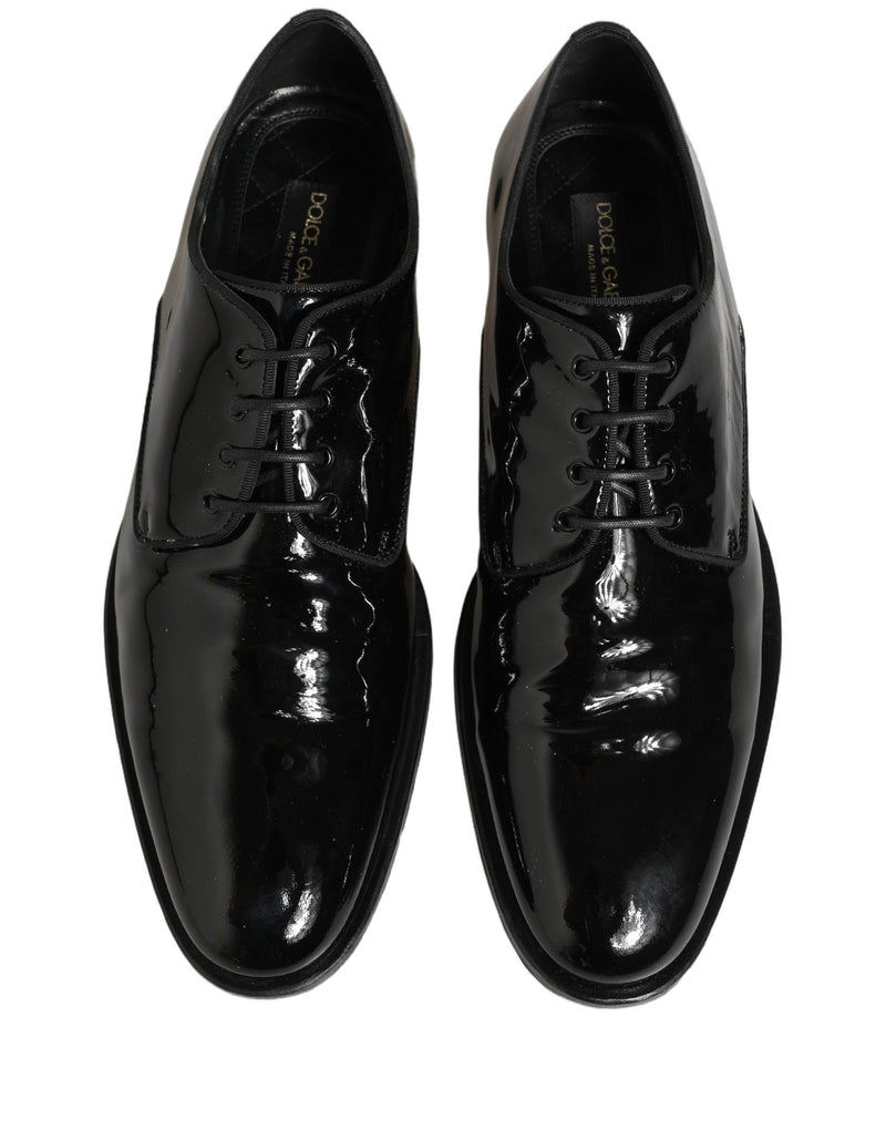 Dolce & Gabbana Black Leather Lace Up Derby Dress Shoes