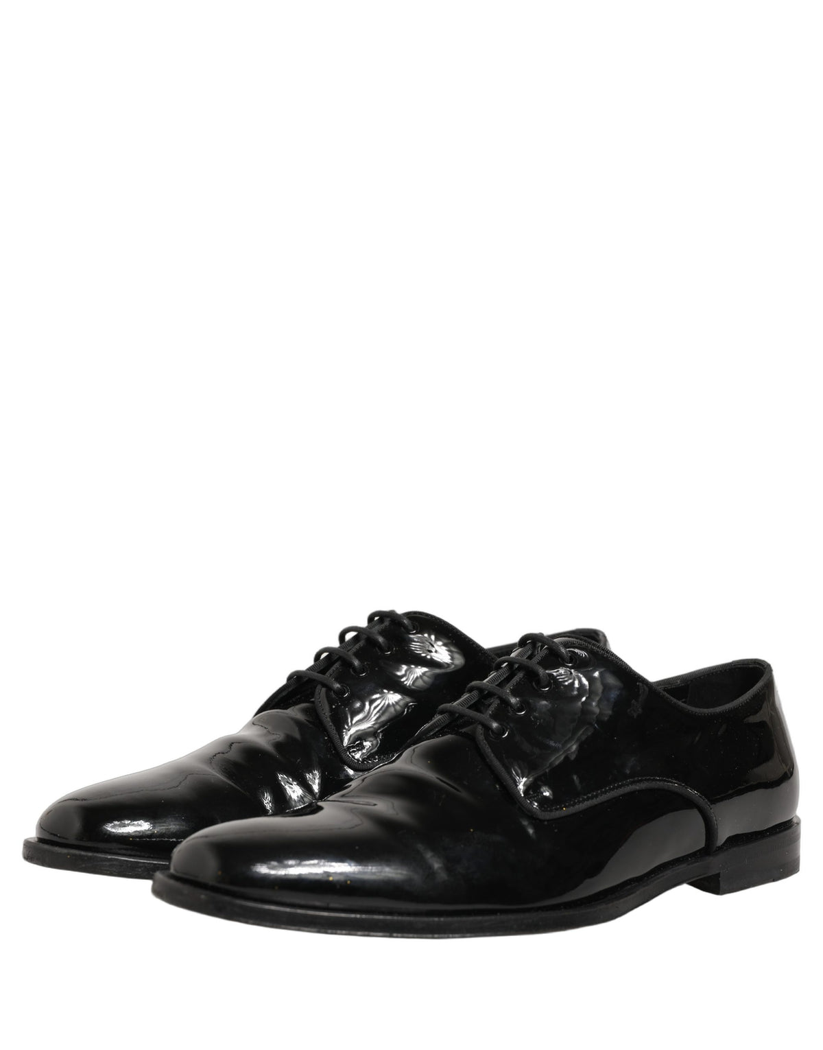 Dolce & Gabbana Black Leather Lace Up Derby Dress Shoes