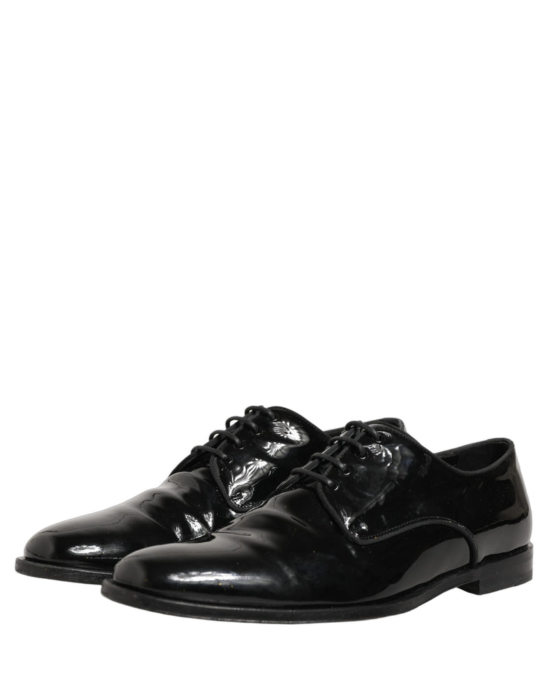 Dolce & Gabbana Black Leather Lace Up Derby Dress Shoes