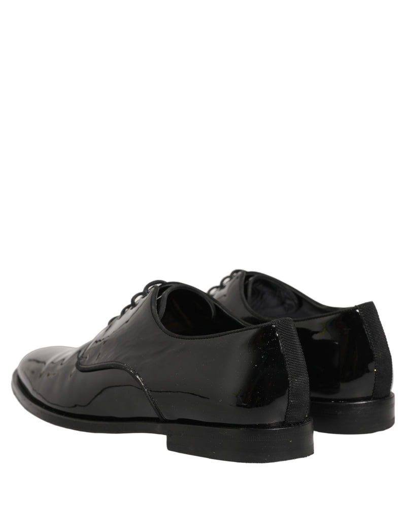 Dolce & Gabbana Black Leather Lace Up Derby Dress Shoes