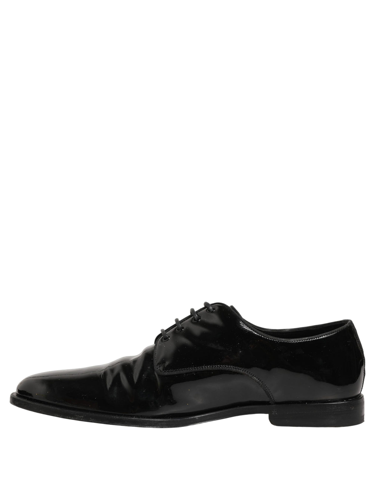 Dolce & Gabbana Black Leather Lace Up Derby Dress Shoes