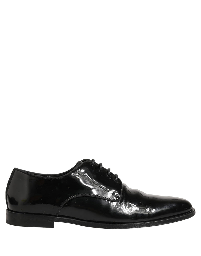 Dolce & Gabbana Black Leather Lace Up Derby Dress Shoes