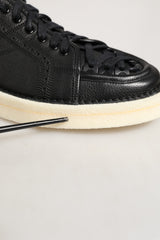 Dolce & Gabbana Black Leather Lace Up Low Top Sneakers