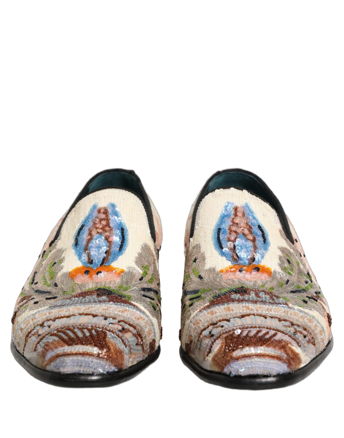 Dolce & Gabbana Multicolor Sequin Embroidered Loafers