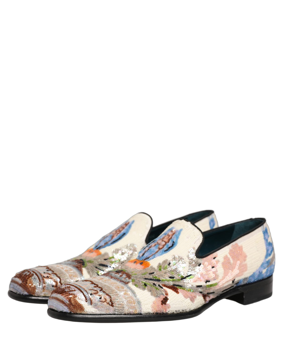 Dolce & Gabbana Multicolor Sequin Embroidered Loafers