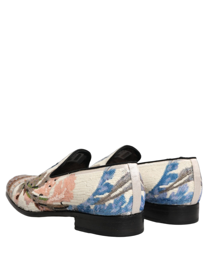 Dolce & Gabbana Multicolor Sequin Embroidered Loafers