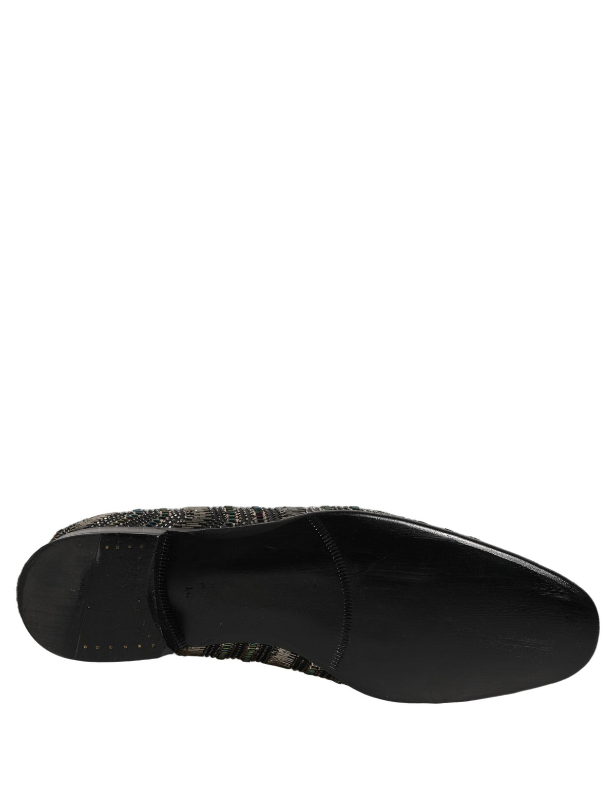 Dolce & Gabbana Black Silver Embellished Slip-On Loafers