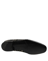 Dolce & Gabbana Black Silver Embellished Slip-On Loafers