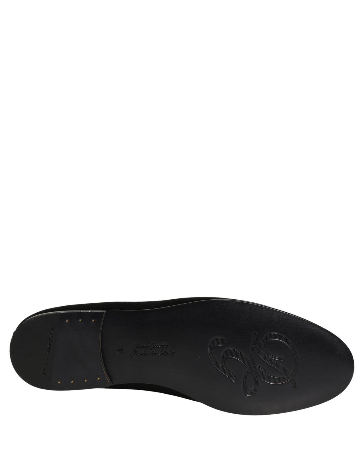 Dolce & Gabbana Black Satin Logo Slip-On Loafers Shoes