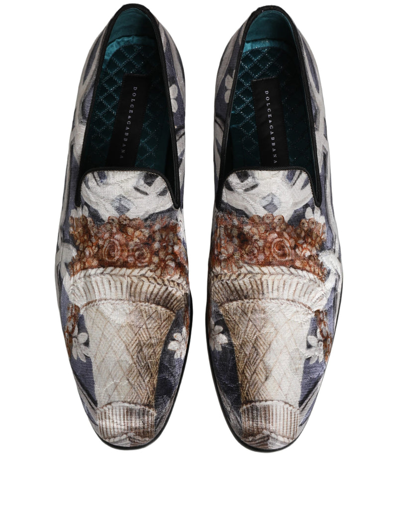 Dolce & Gabbana Multicolor Floral Tapestry Embroidered Loafers