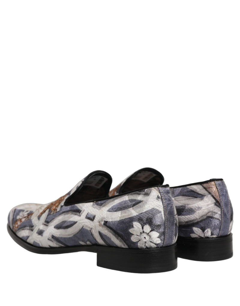 Dolce & Gabbana Multicolor Floral Tapestry Embroidered Loafers