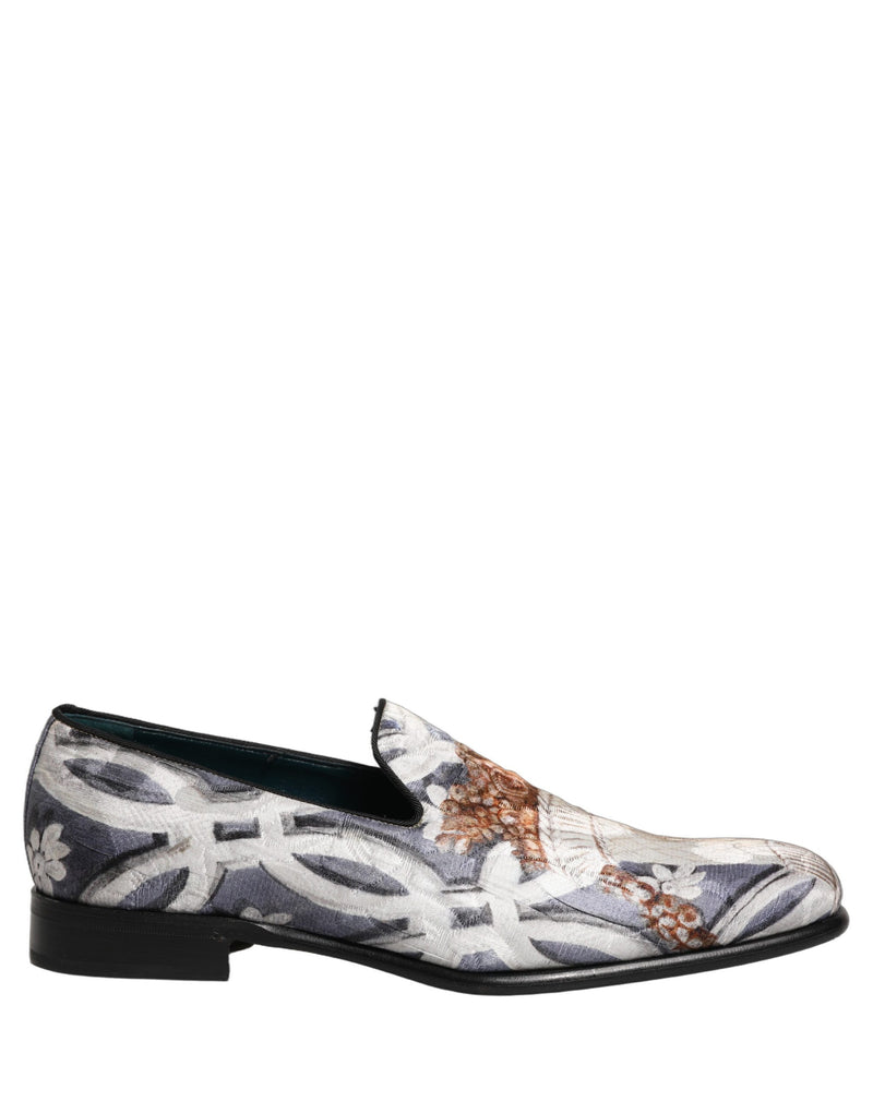 Dolce & Gabbana Multicolor Floral Tapestry Embroidered Loafers
